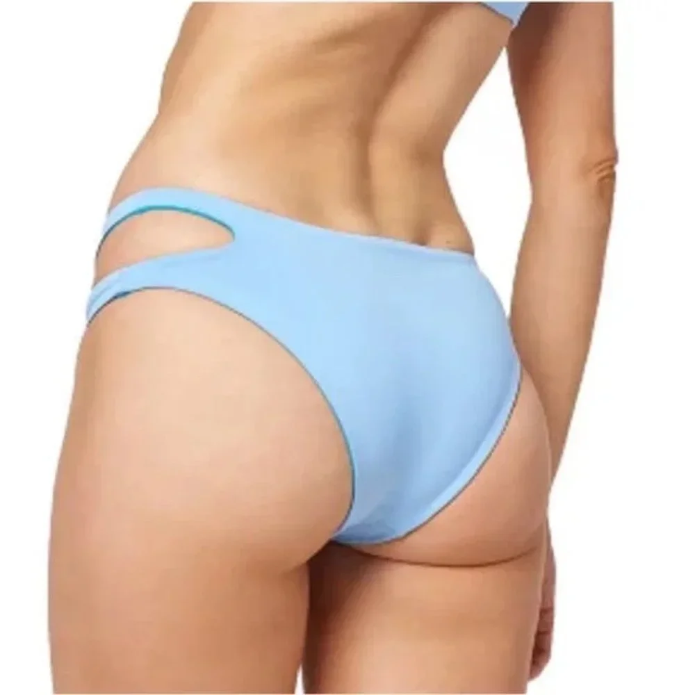 l*space Reversible Aura Blue/Electric Blue Breakers Cut Out Bikini Bottom Swim‎